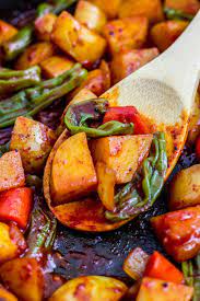 Asian Spiced Potato and Capsicum Peppers